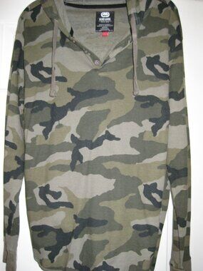 Ecko Unltd Camo Button Thermal Hoodie Size Men Large
